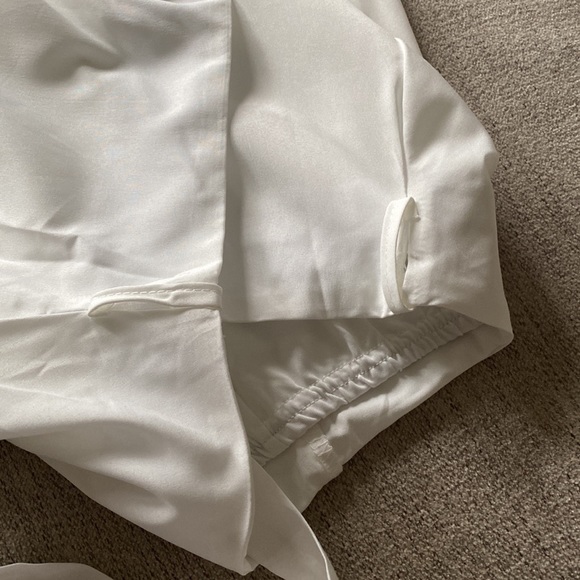 Last One Adorable White Ruffle Split Skirt Set - Picture 7 of 12